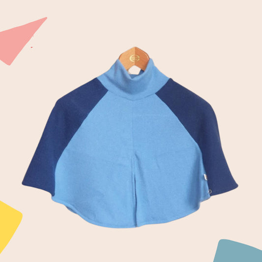 Kaschmir-Stillcape blau/dunkelblau