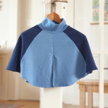 Kaschmir-Stillcape blau/dunkelblau